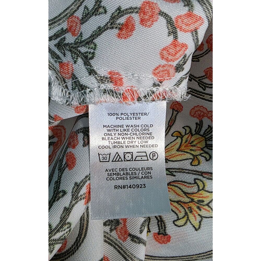 Loft White Floral Maxi Button Up long sleeve Shirt Dress Size 6 Petite - Picture 5 of 6